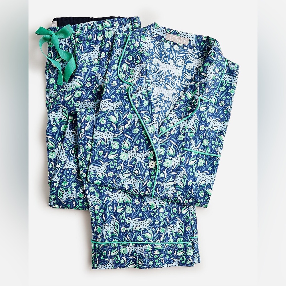 NWT J. Crew Flora & Fauna Cotton Pajama Pant Set XS